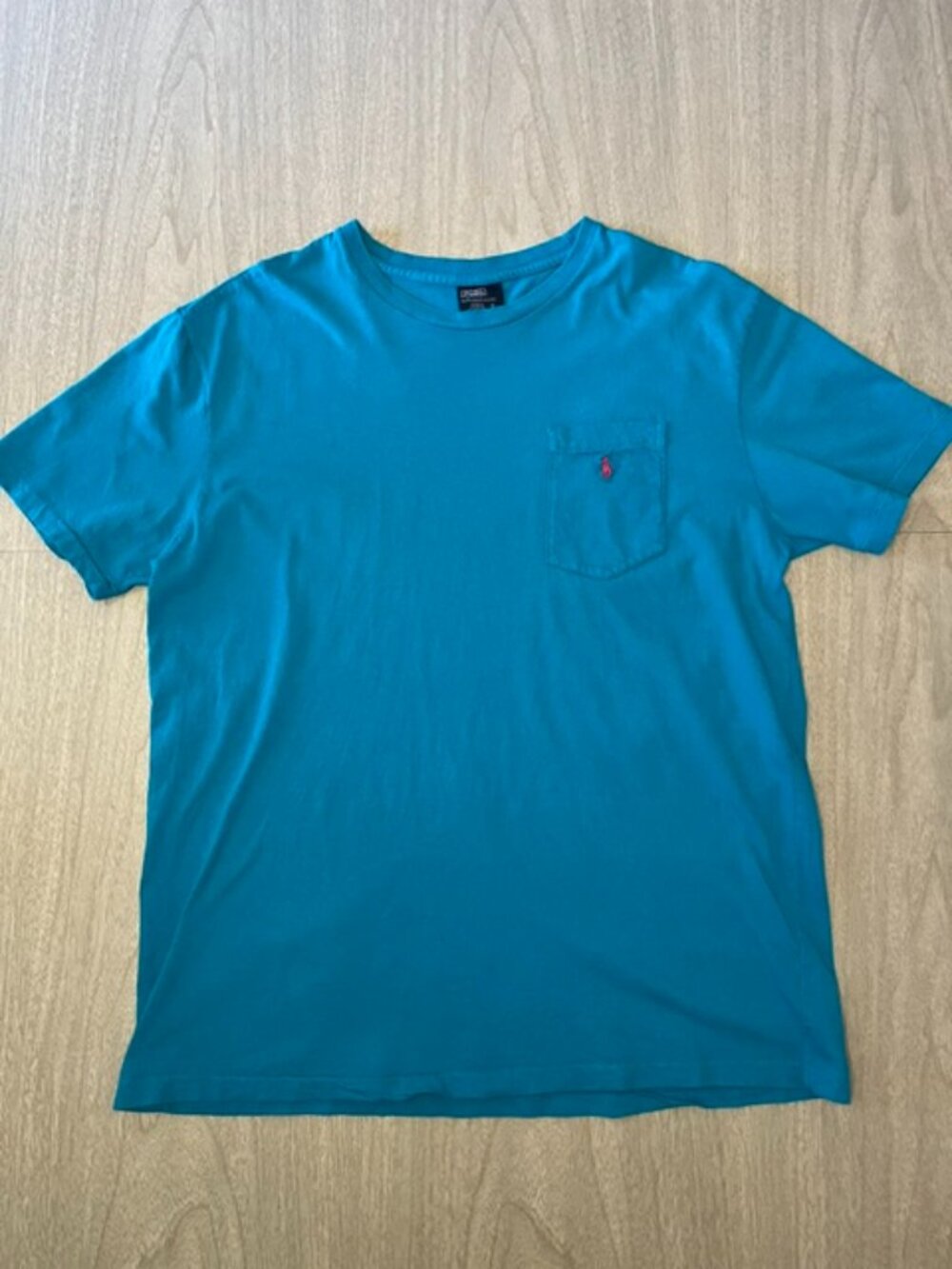 VTG Single Stitch Polo Ralph Lauren Turquoise Tee with Hot Pink Pony